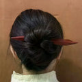 Retro Sandalwood Hairpin | Chinese Style Willow Leaf Hair Stick