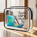 Waterproof Transparent PVC Zipper Makeup Bag Portable Travel Toiletry
