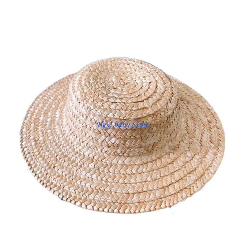 Baby Girl Straw Panama Hat | Wide Brim Sun Hat with Lace Strap