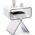 Modern Transparent Acrylic Bedside Table – Narrow Side End Table