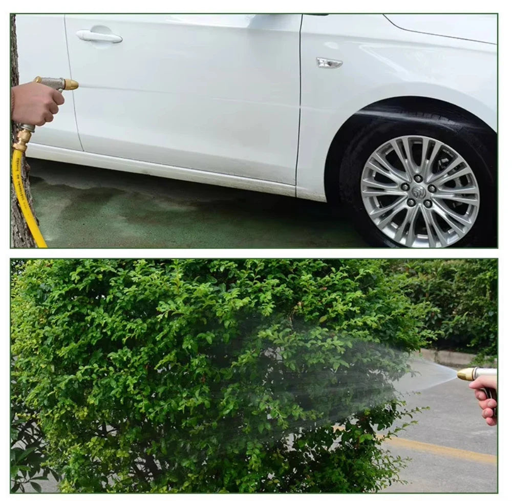 Pressure Water Spray Gun Metal Brass Nozzle Garden Hose Pipe Lawn Car