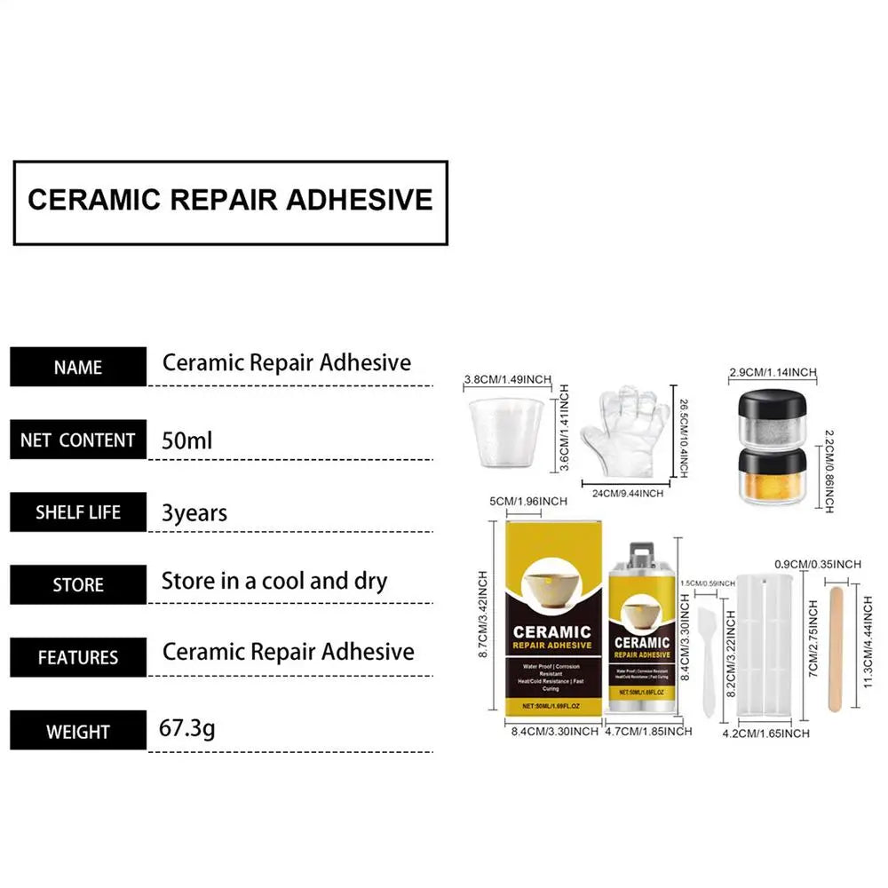 Kintsugi Repair Broken Ceramics Glass Glue Adhesive Food Safe Bathtub