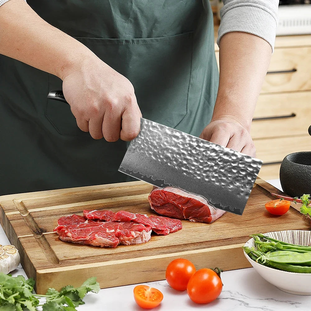 Sunnecko 7" Damascus Steel Cleaver – 73-Layer VG10 Kitchen Knife