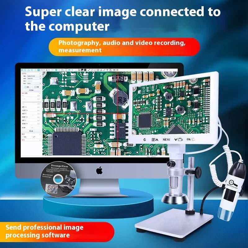 Dual Lens HD Digital Video Microscope – 500X Industrial