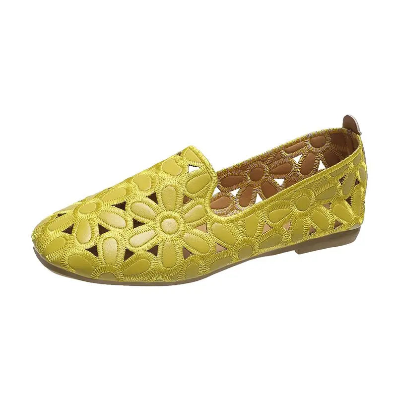 Women's Embroidered Ballet Flats – Lightweight Summer Loafers