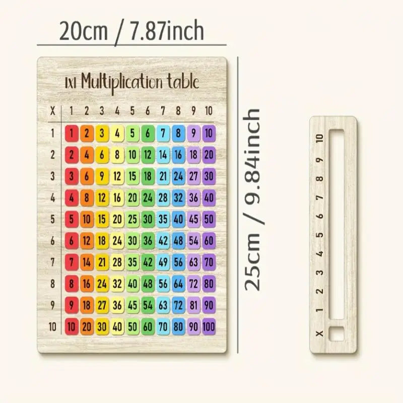 Colorful Wooden Multiplication Table Board | Math Learning Aid