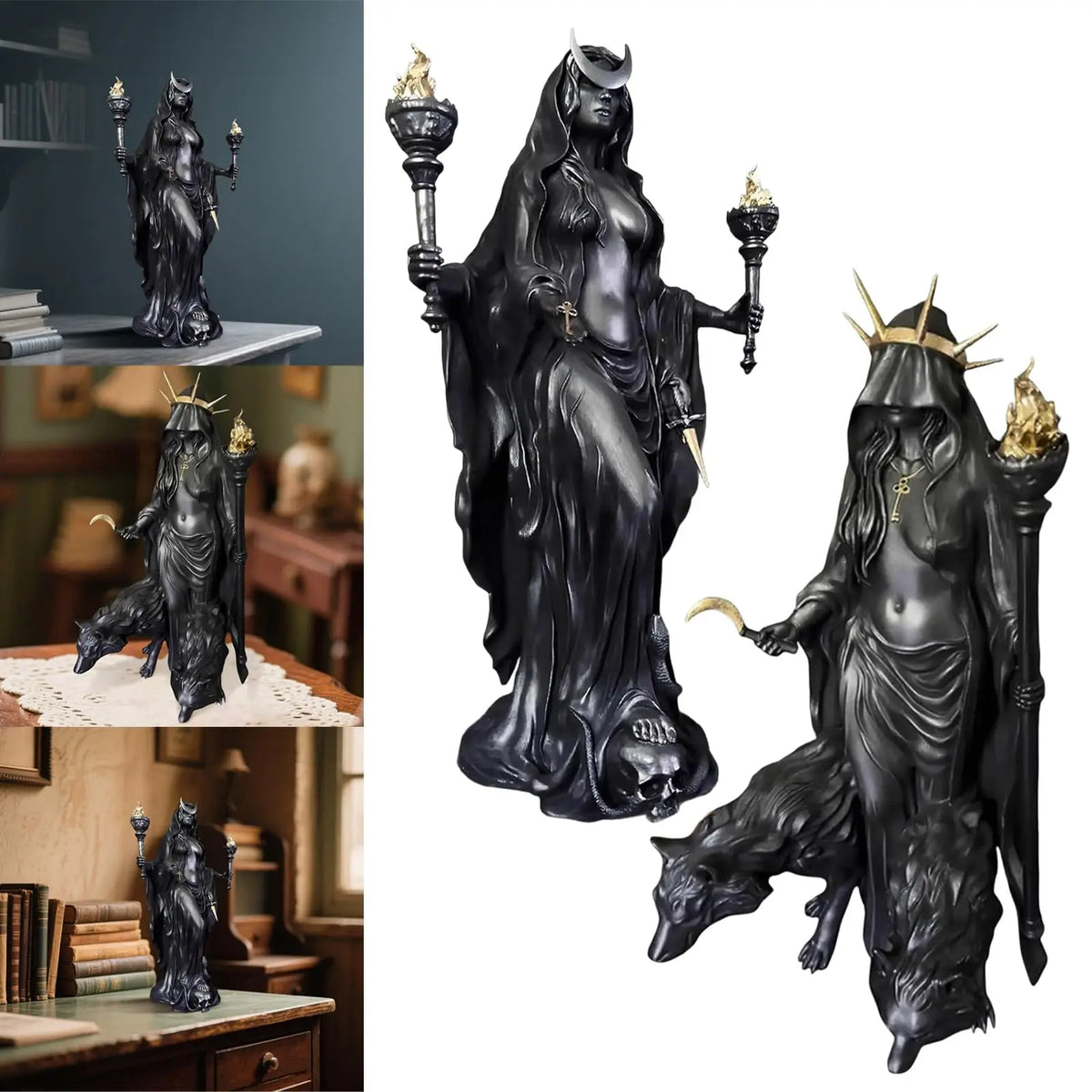 Hekate Niktipolos Goddess Figurine | Pagan Altar Sculpture