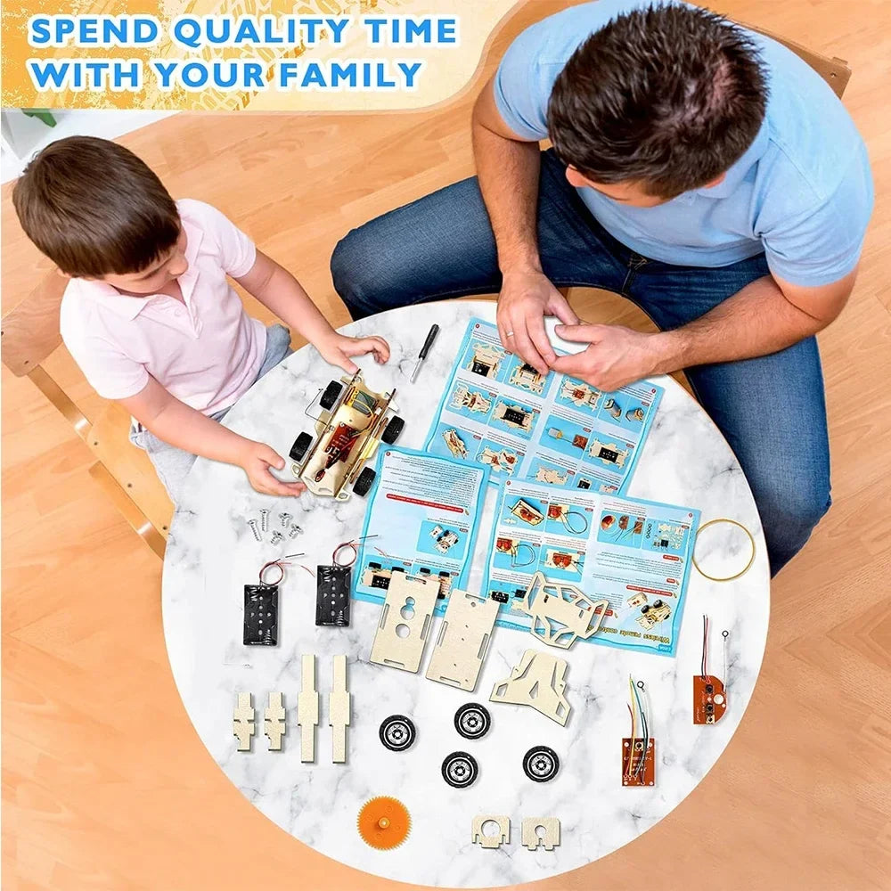 DIY Wooden RC Car Kit – STEM Science Toy for Kids 14+