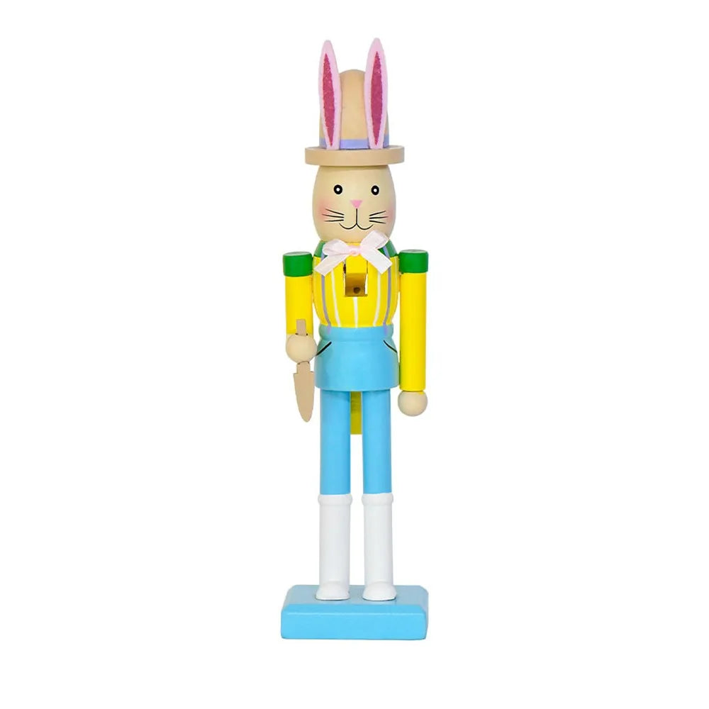 Wooden Easter Bunny Nutcracker Figurine | Handmade Décor Gift