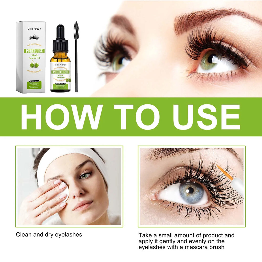Black Castor Oil Lash & Brow Serum – Thickening Growth Oil 10ml
