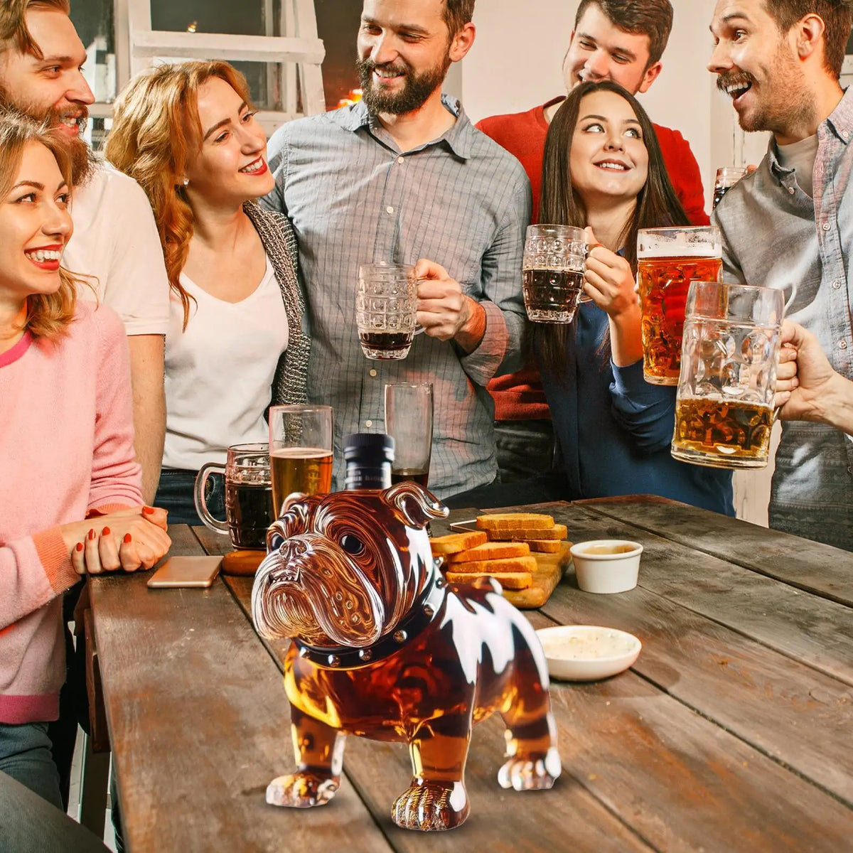 Whiskey Bottle Bulldog Collectible Liquor Decanter Alcohol