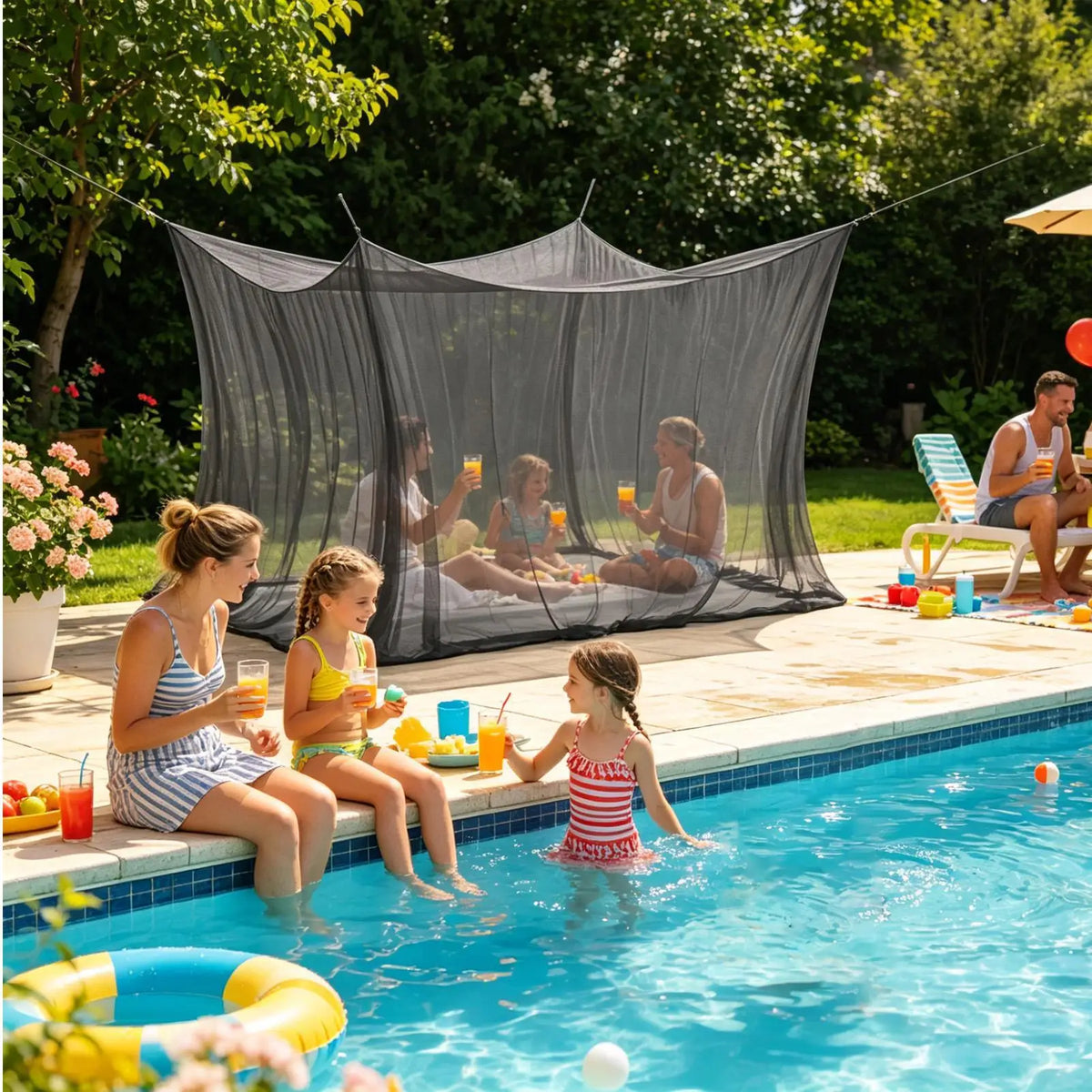 Camping Fly Net 300x300x250cm – Mesh Canopy for Patio & Gazebo
