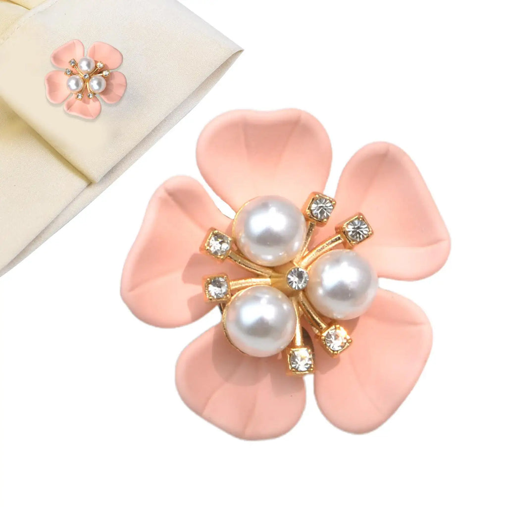 Rhinestone Flower Button Covers – Elegant Cufflinks for Men & Women
