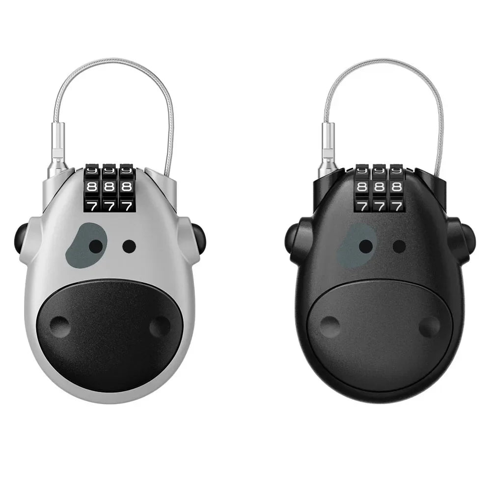 Retractable Steel Cable Combination Lock – Bike, Helmet & Travel