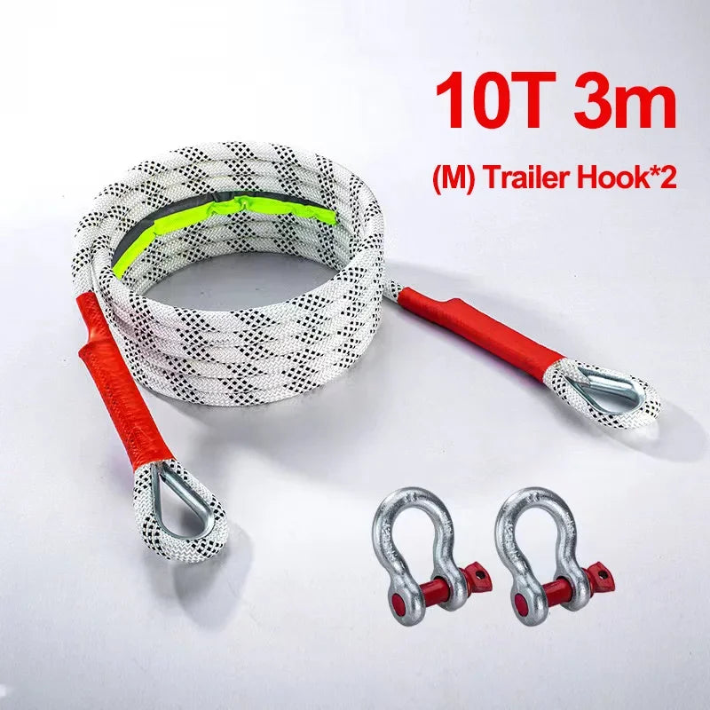 Upgraded Heavy Duty Car Tow Rope Off Road Strap Hook Wear-resistant