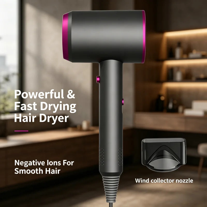 Ionic Hair Dryer with Concentrator Nozzle | Fast Salon Styling