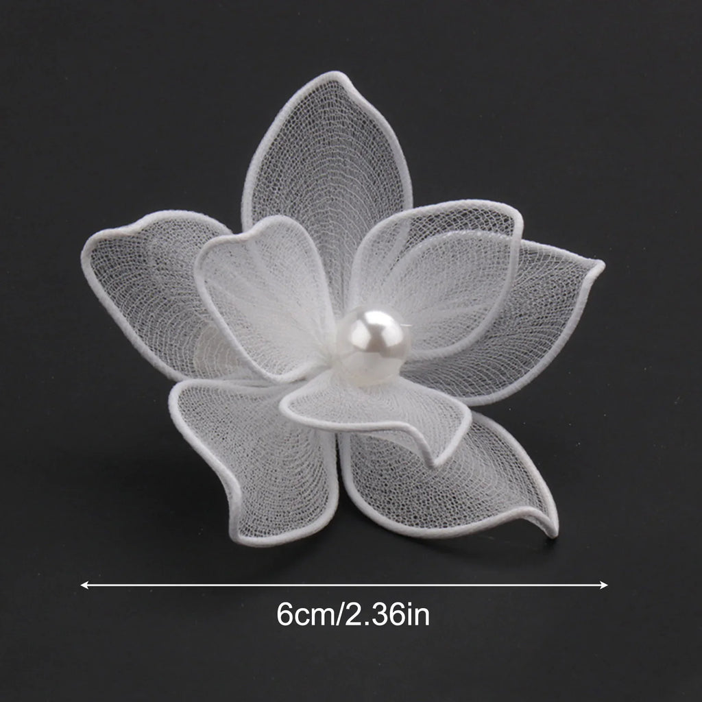 Fabric Flower Hair Clips Set of 3 | Wedding & Party Barrettes