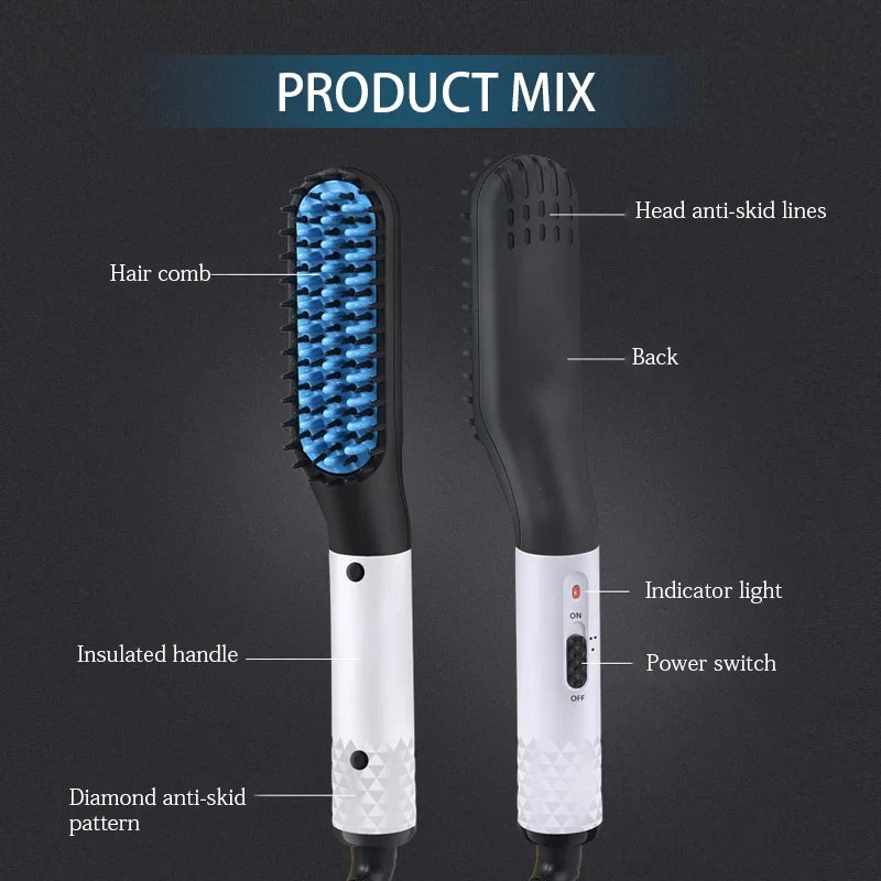 Portable Hair & Beard Straightening Comb | 2 Heat Settings
