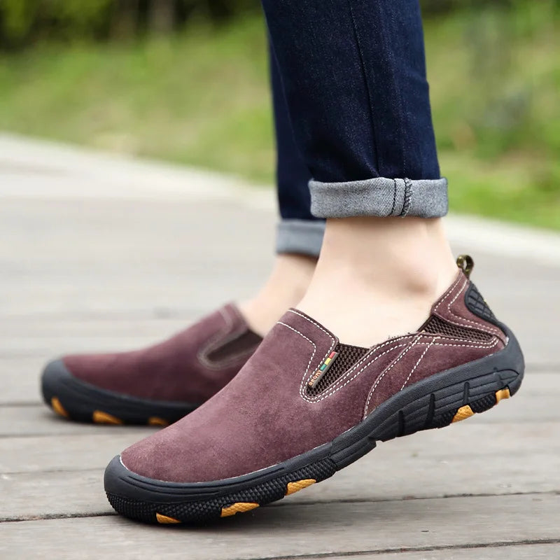 YBQJOO Men's Leather Loafers – Handmade Slip-On Moccasins