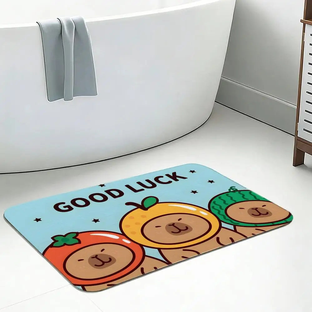 Capybara Diatomite Bath Mat – Quick Dry & Anti-Slip Floor Mat