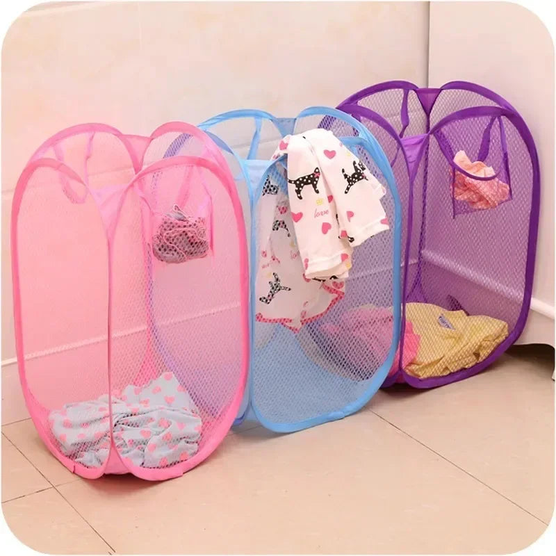 Foldable Pop-Up Mesh Laundry Basket | 70L Collapsible Hamper