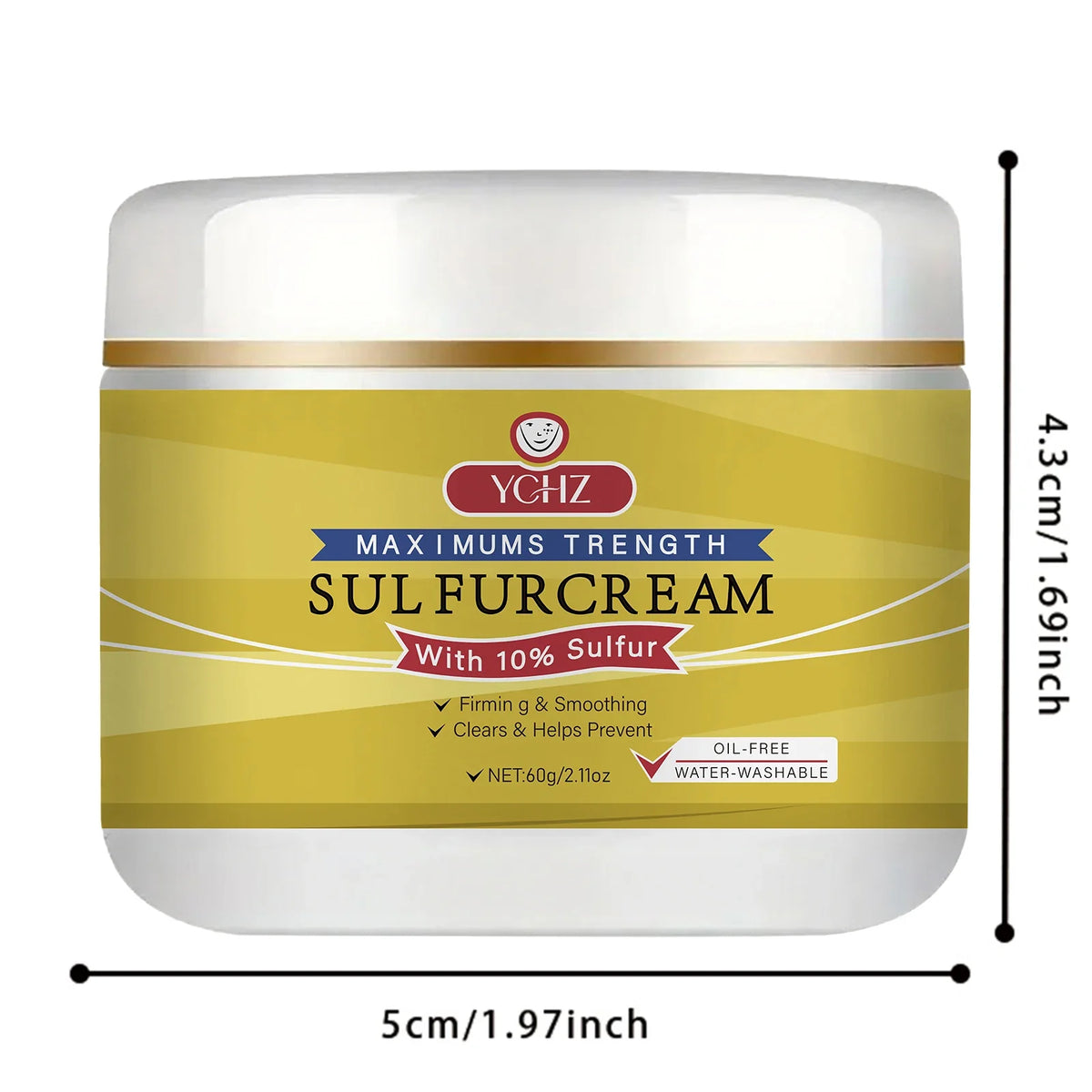 YCHZ Sulfur Face Cream – Brightening & Moisturizing | 60g