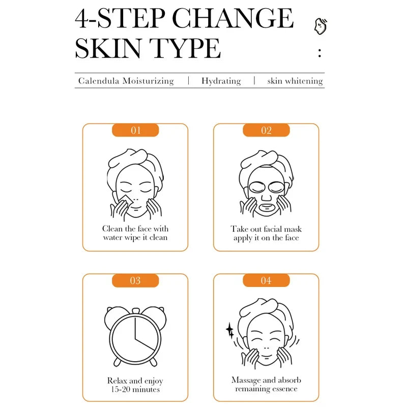 SADOER Vitamin C & Hyaluronic Acid Facial Mask 10-Pack
