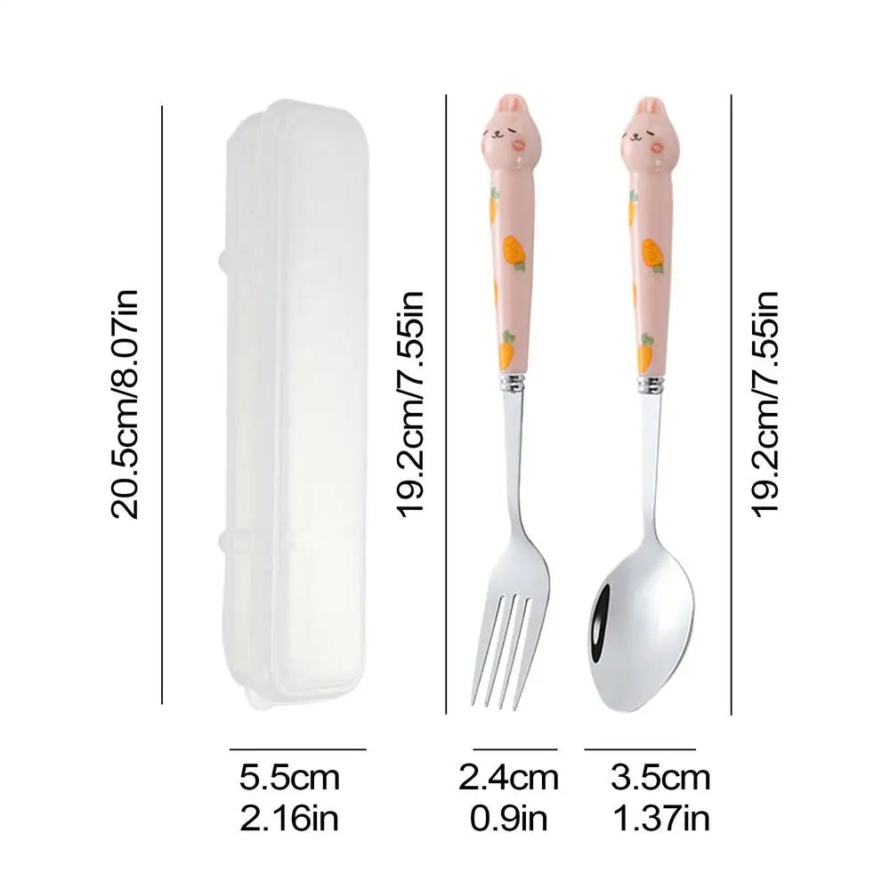 Cute Cutlery Cartoon Bunny Stainless Steel Mirror Polished Flatware