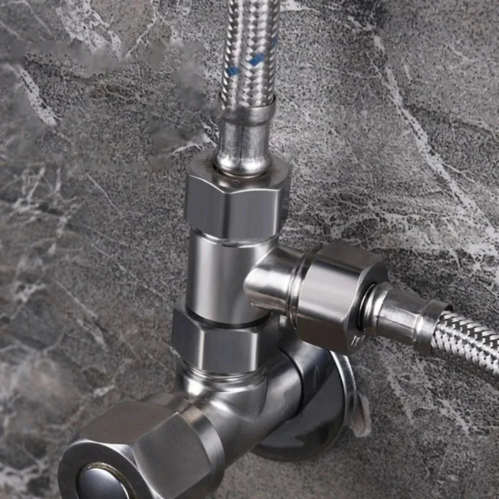 G1/2 Stainless Steel 3-Way T-Adapter Shower Water Splitter Valve