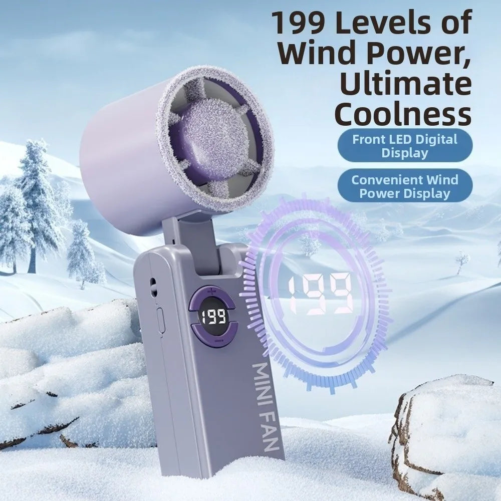 199-Speed Foldable Handheld Fan | USB Rechargeable Turbo Fan