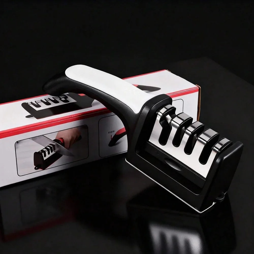 4-Stage Manual Knife Sharpener – Pro Chef Kitchen Tool