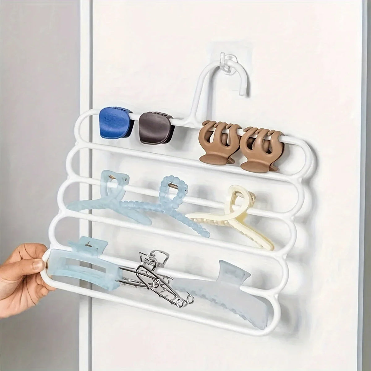 Versatile Wall-mounted Hair Accessory Organizer Large Capacity Clips