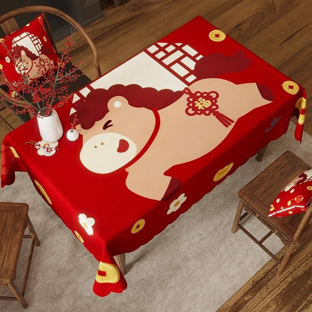 Waterproof Year Tablecloth Stain Resistant Washable Table Cover