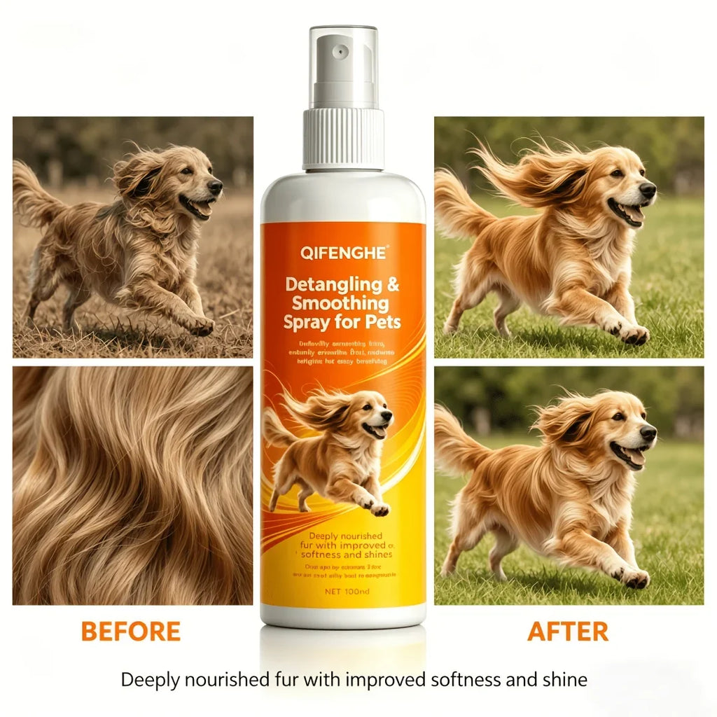 Pet Grooming Combo: Detangling Spray & Lint Roller for Dogs & Cats