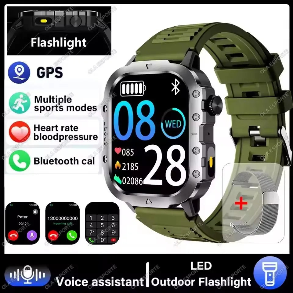 Ola Esporte Military Smart Watch | Bluetooth Call, 5ATM, Fitness