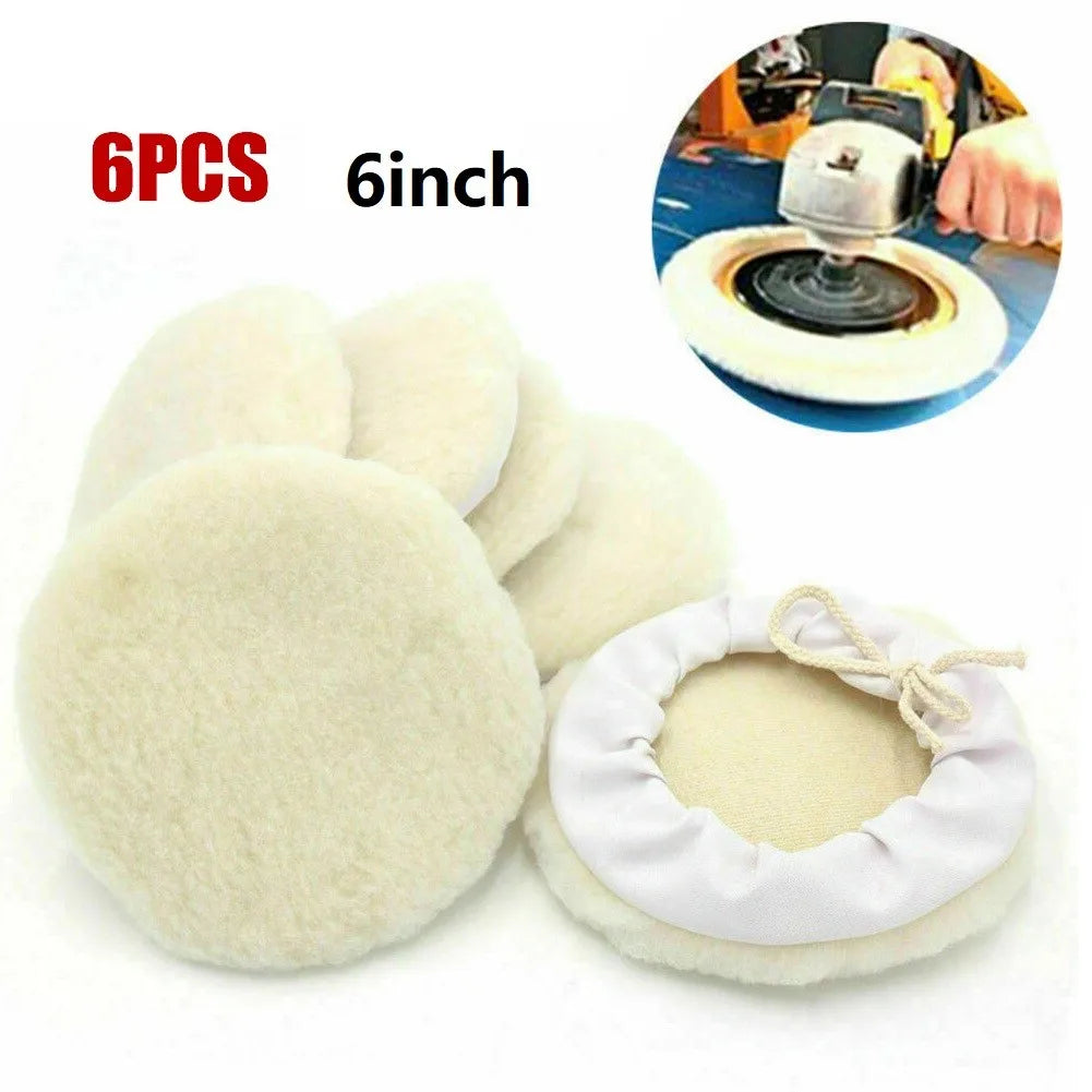 Car Lambs Wool Bonnet Buffing Wheel Pad Buffer Polishing Polisher 6