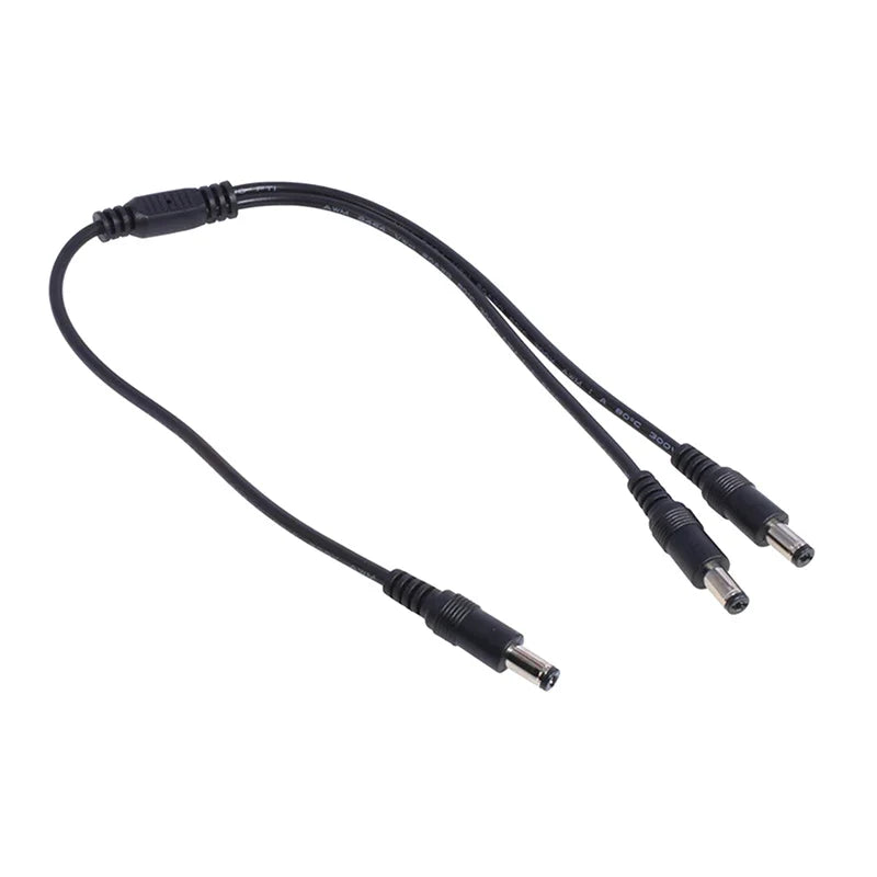 1 Male 2 Connector Plug DC Power Splitter Cable CCTV LED Strip Light