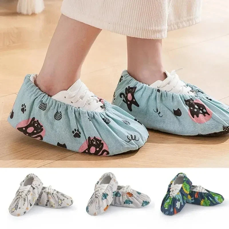 Kids Non-Slip Animal Print Shoe Covers | Washable Overshoes