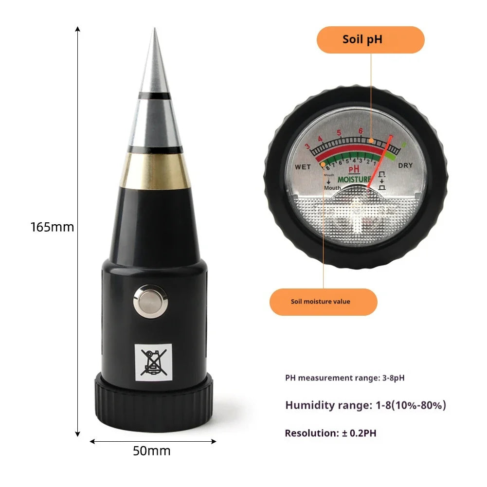 2-in-1 Soil pH & Moisture Meter – Garden & Crop Tester
