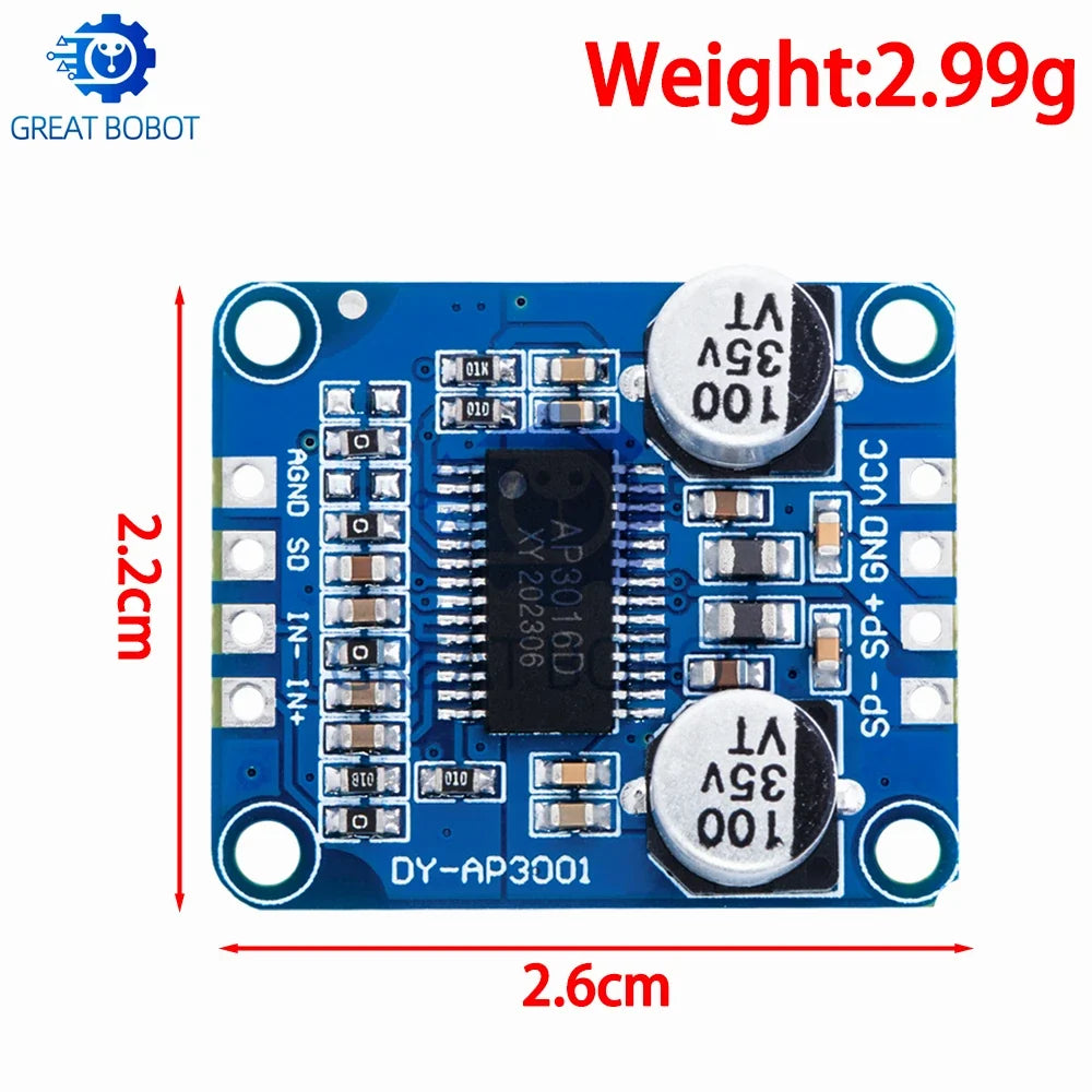 Mono Class D Digital Amplifier Board DC 8–24V 30W–300W 4–8Ω