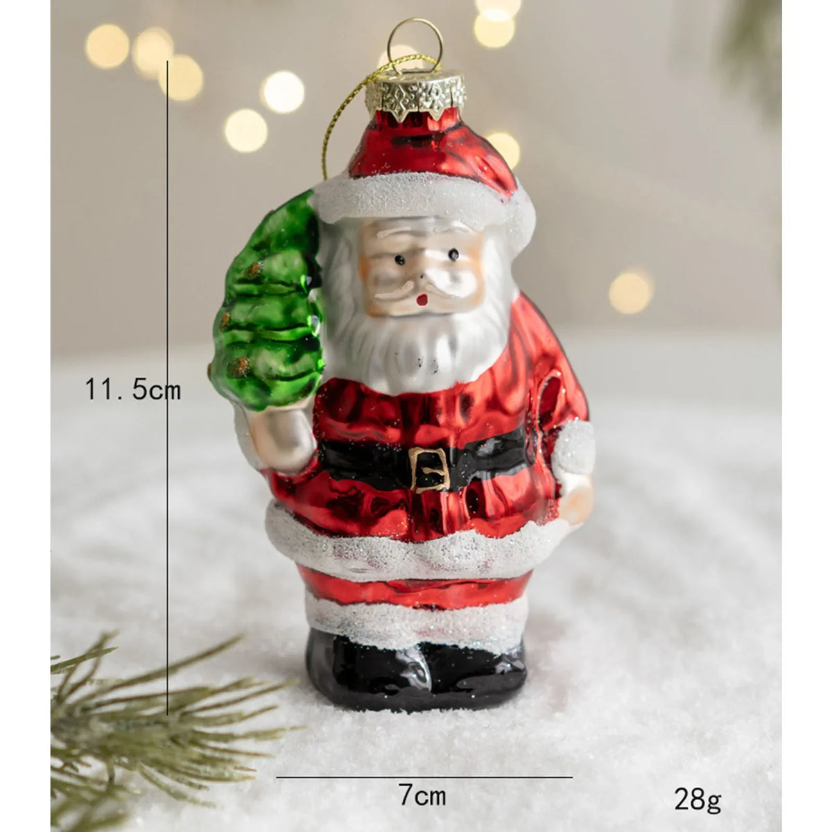 Mini Christmas Glass Ornaments – Snowman & Santa Pendants