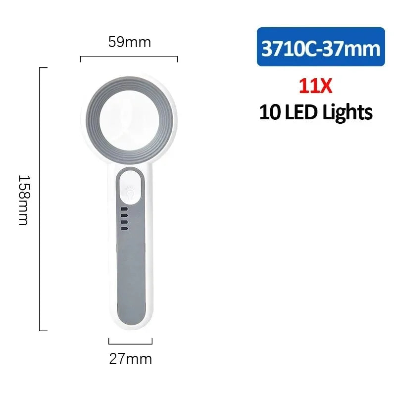 USB Rechargeable LED Magnifying Glass for Electronics & Antiques