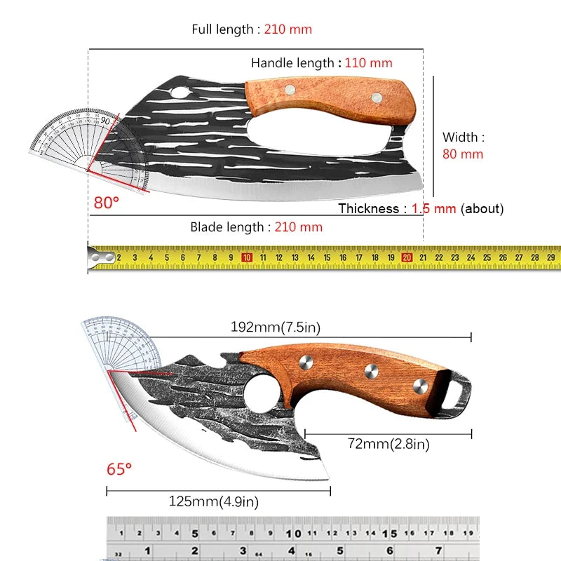 InLeung Forged Stainless Steel Cleaver & Boning Knife 12.5"