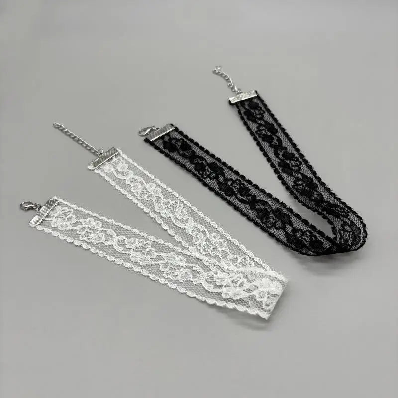 Black Lace Flower Choker Necklace – Gothic Harajuku Women