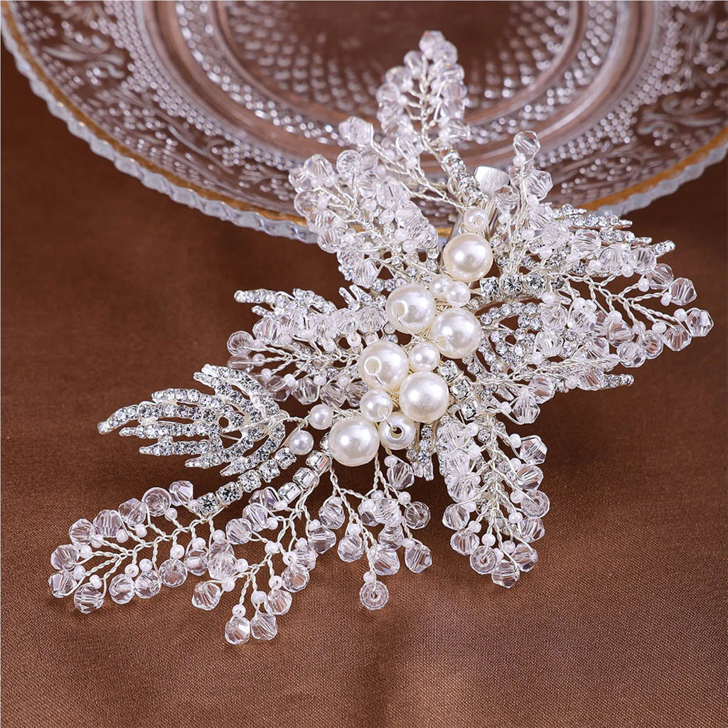 Clear Beads Rhinestone Hair Clip – Handmade Barrette for Women