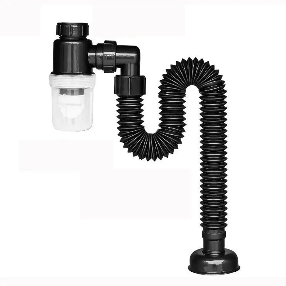 Flexible Sink Drain Pipe Odor Barrier 3" Universal Fit ABS