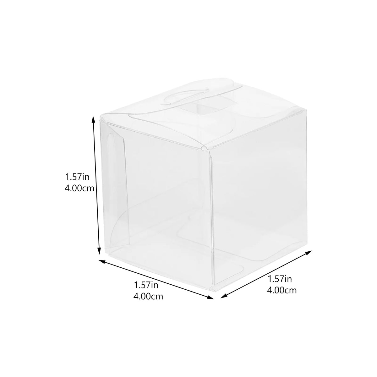 Clear Plastic Packing Boxes 4x4x4cm Transparent Sugar Box Macarons