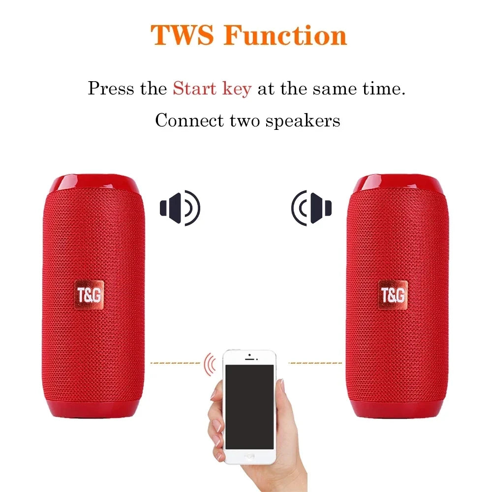 T&G Portable Bluetooth Speaker – FM Radio, Bass & TWS