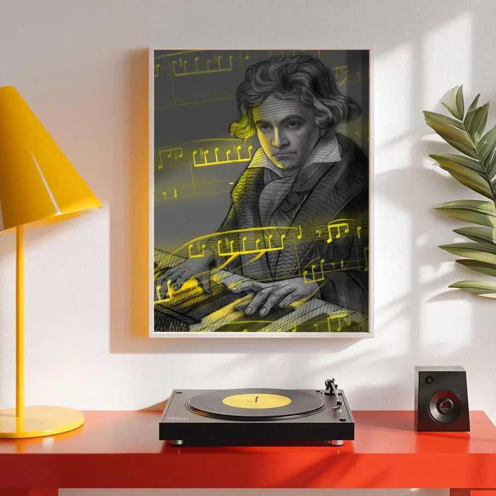 Mozart Minimalist Music Poster | Wall Art Sticker for Home