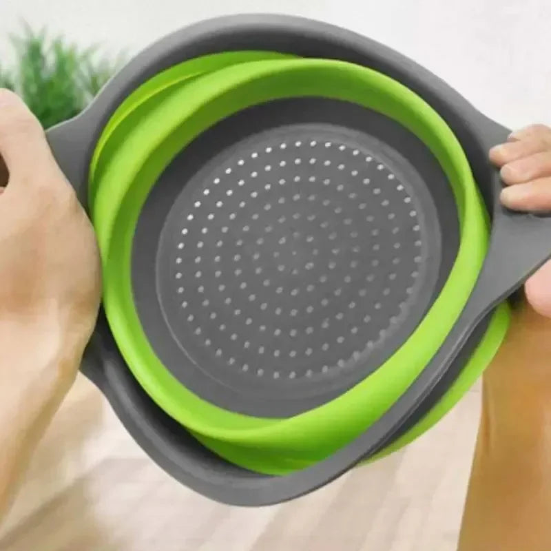Foldable Silicone Colander Vegetable Washing Drain Basket
